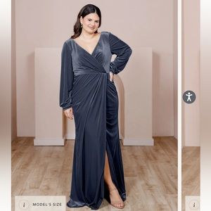 Revelry Vera velvet dress in indie blue